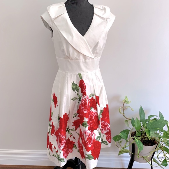 NWOT Roses Floral Swing Dress (Sz 6) - Picture 3 of 11